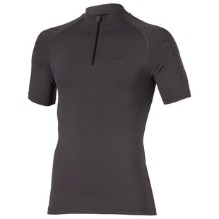 Asics Mens Inner Muscle 1 2 Short Sleeve Zip Top Grey Sportpursuit