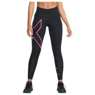 2XU Womens Force Mid-Rise Compression Tights (Black/Gold)