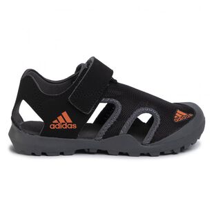 Adidas Kids Captain Toey Sandals Black Orange Sportpursuit