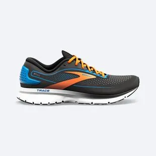 Brooks Mens Trace 2 Running Shoes Black Classic Blue Orange Sportp