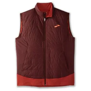 Brooks Mens Shield Hybrid 2.0 Gilet Run Raisin Copper Sportpursuit