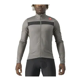 Castelli Mens Puro 3 FZ Jersey Nickel Gray Black Reflex Sportpursu