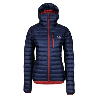 Fjern Womens Recycled Aktiv Down Hooded Jacket Navy Rust Sportpurs