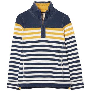 Fat Face Womens Airlie Striped 1 4 Zip Pullover Saffron Sportpursu