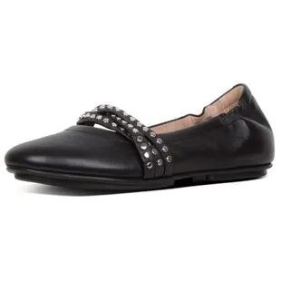 FitFlop Womens Allegro Rockstud Strappy Ballerinas Black Sportpurs