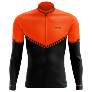 HUUB Mens Chevron Thermal Long Sleeve Jersey (Fluo Orange) | Sportpurs