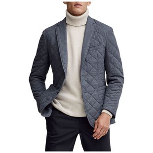 Hackett Mens Quilted Blazer Jacket Grey Navy Sportpursuit