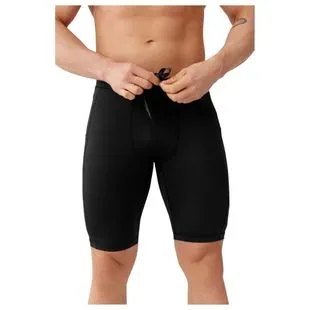 Compression shorts with fly store