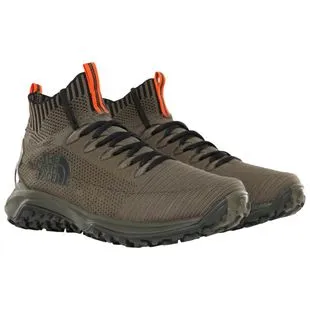 The North Face Mens Truxel Mid Hiking Boots New Taupe Green TNF Black