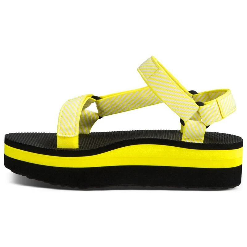 Teva Womens Flatform Universal Sandals Candy Stripe Yellow Sportpu