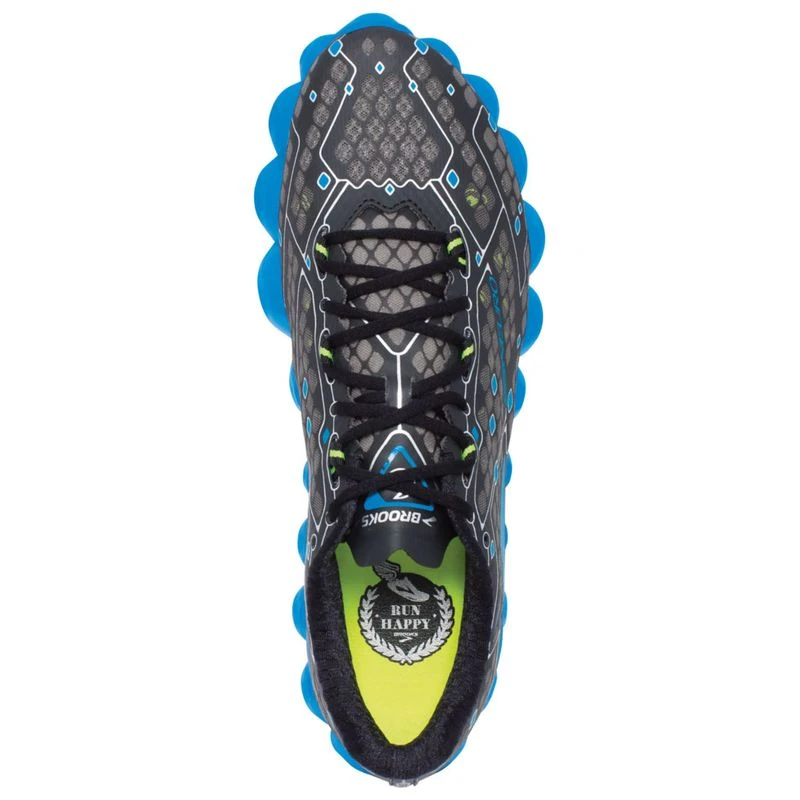Brooks Mens Neuro Shoes Metallic Charcoal Electric Blue Lemonade Nigh