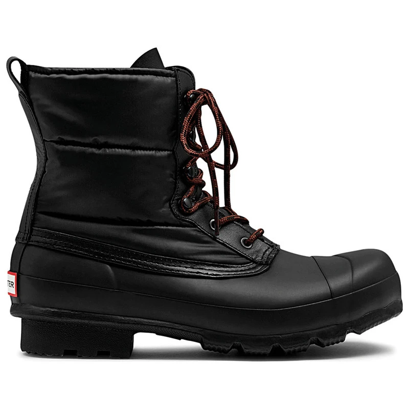 Hunter Mens Original Short Quilted Lace Up Boots Black Sportpursui