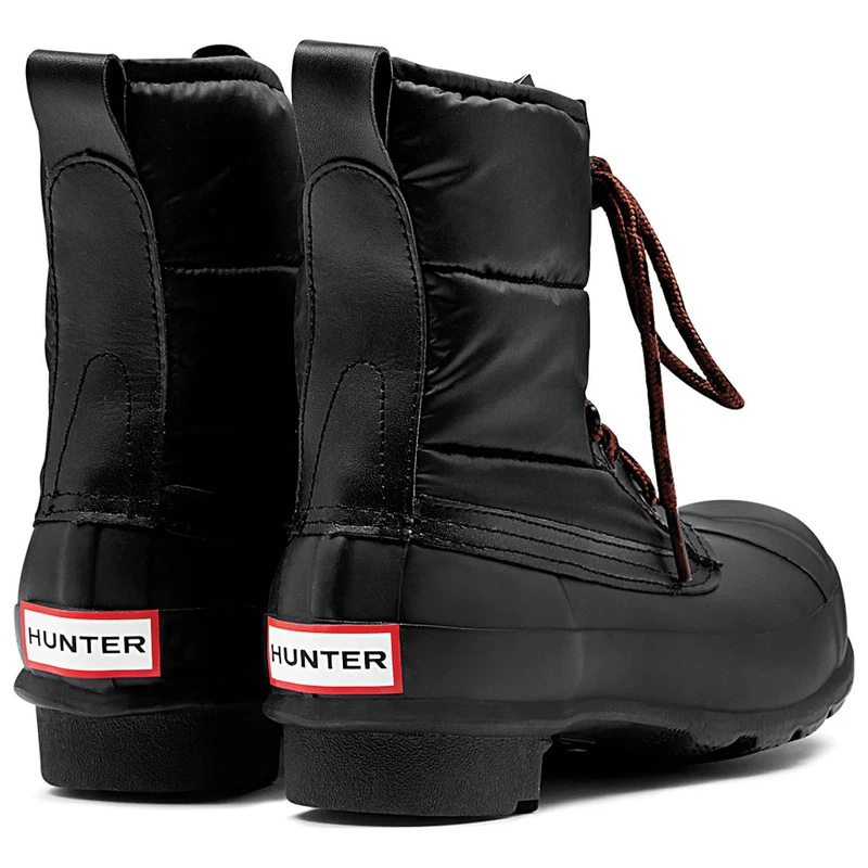 Hunter Womens Original Quilted Lace Up Boots Black Sportpursuit