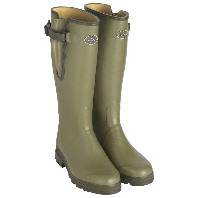 Leather lined rubber boots on sale