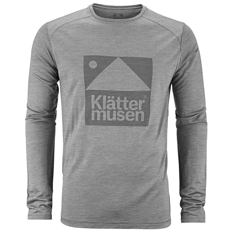 Klattermusen Mens Eir Long Sleeve Merino T-Shirt (Grey Melange