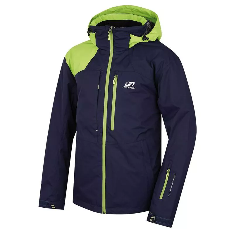 Hannah Mens Ronel Ski Jacket Peacoat Lime Green Sportpursuit