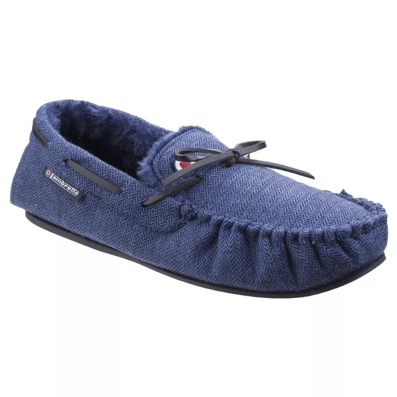 Lambretta Mens Moccasin Slippers Navy Sportpursuit