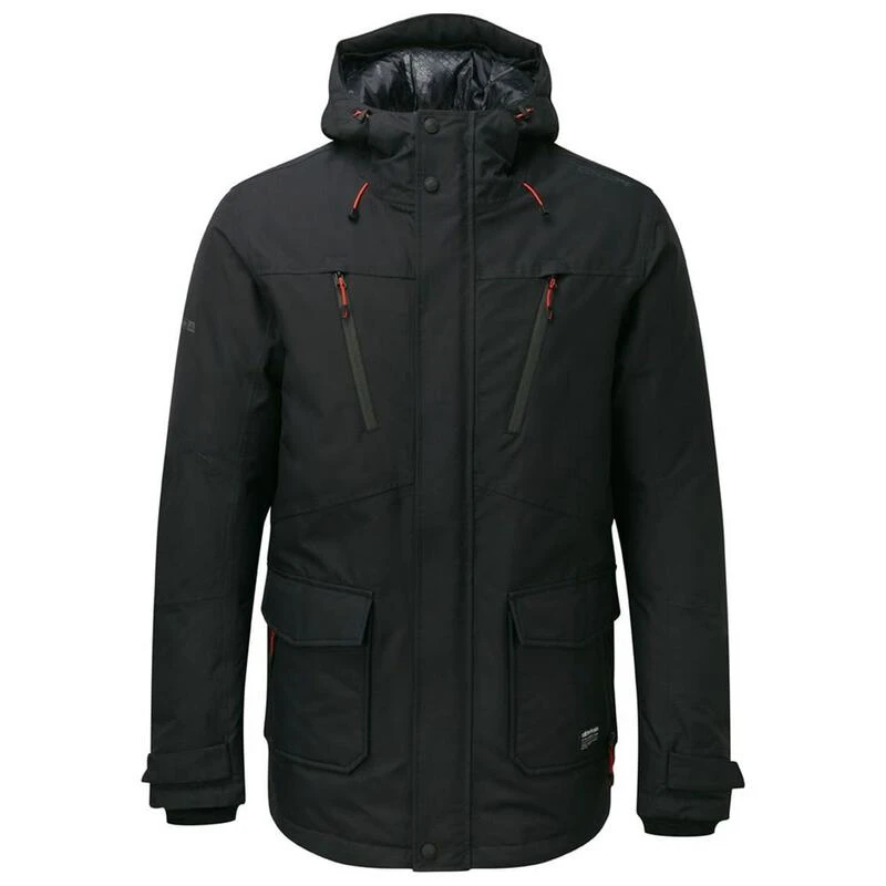 Tog24 Mens Descent Milatex Down Waterproof Jacket Black Sportpursu