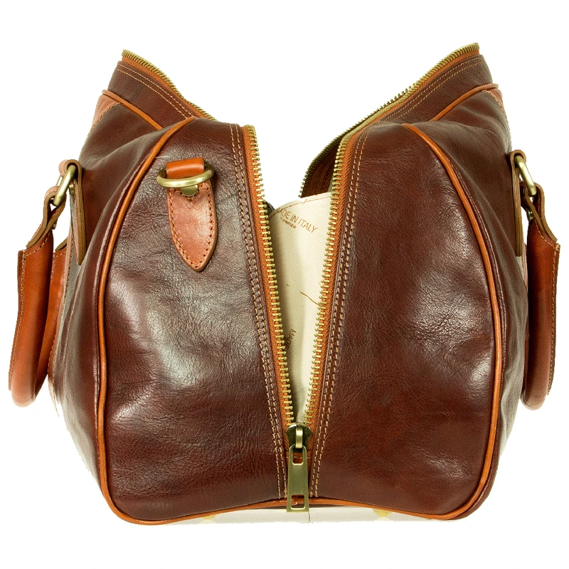 Leather Handbags - travel Big Bag made in Italy Amerigo