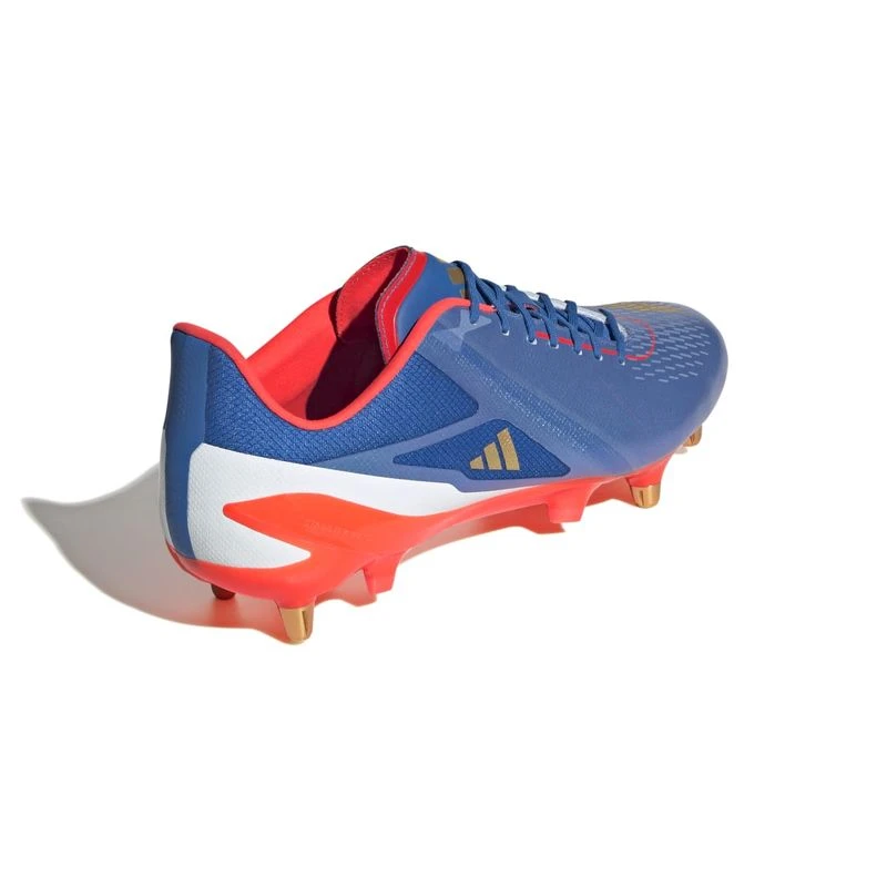 Adidas blue and orange football boots top