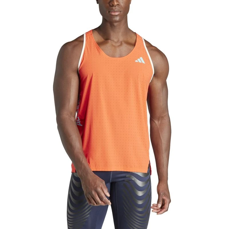 Adidas Mens Adizero Vest Orange Sportpursuit