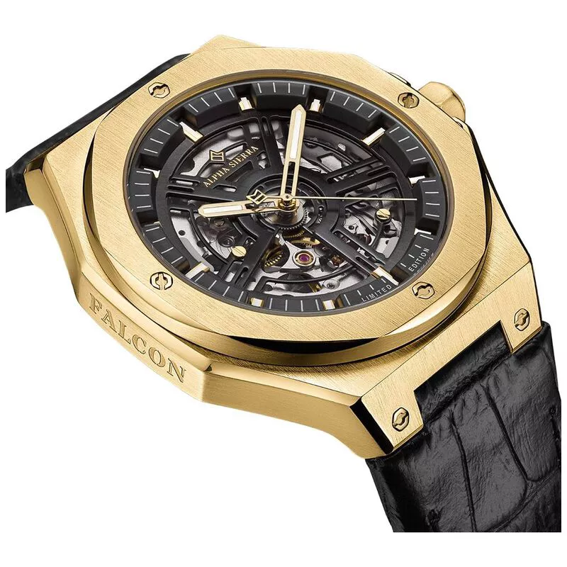Alpha Sierra Falcon Automatic Watch Black Black Gold Sportpursuit