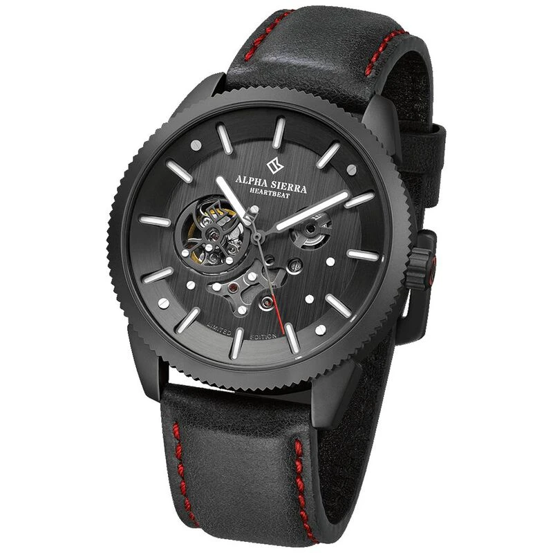 Alpha Sierra Heartbeat Automatic Watch Black Charcoal Black Sportp