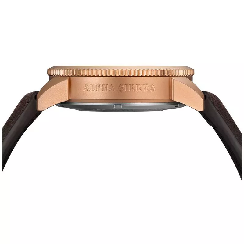 Alpha Sierra Heartbeat Automatic Watch Brown Charcoal Gold Sportpu