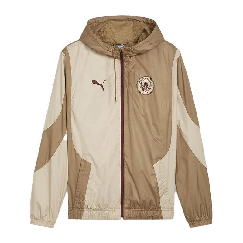 Puma Mens MCFC Prematch Jacket Beige Sportpursuit