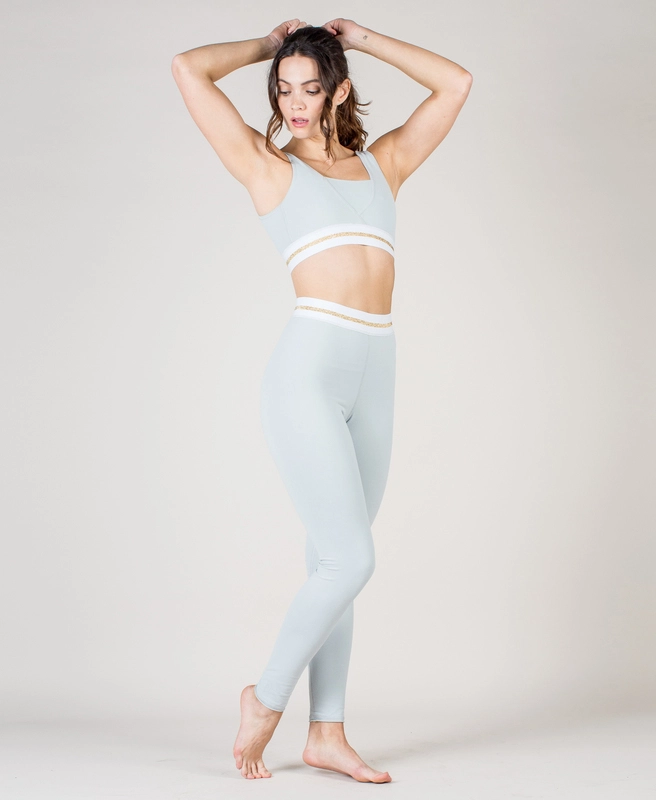 Ana Heart Womens AH High Waisted Leggings Green Grey Sportpursuit