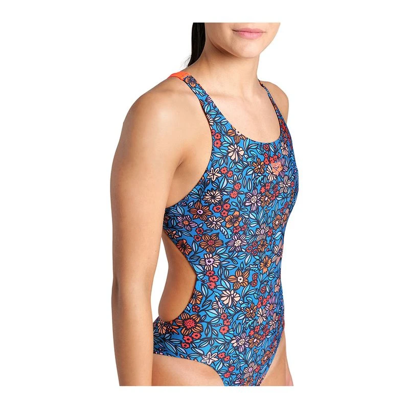 Arena Womens Micro Floral Swimwear Blue Sportpursuit