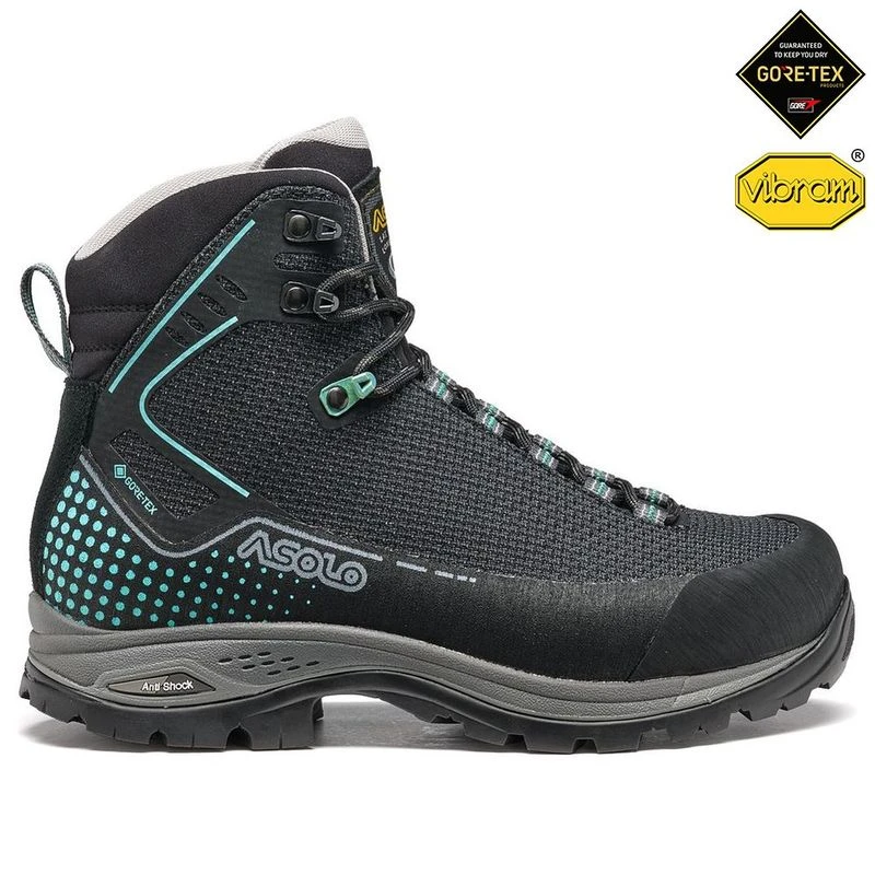 Asolo Womens Altai Evo GV GTX Hiking Boots Black Brook Green Sport
