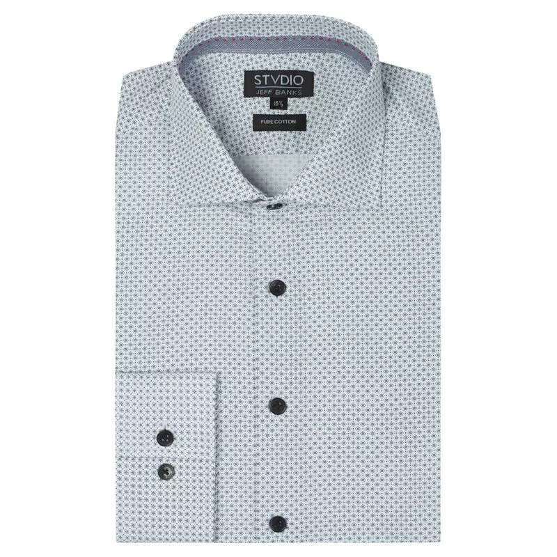 Mens Micro Sun Print Shirt White Sportpursuit