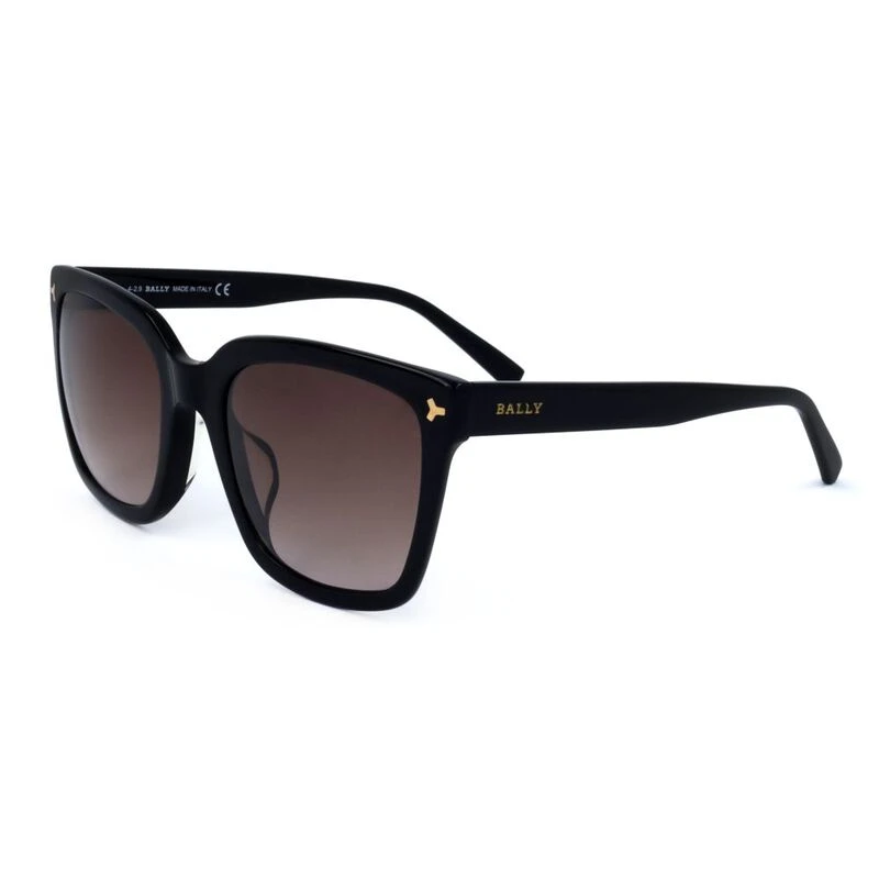 Bally Womens BY0034 H Cat Eye Sunglasses Shiny Black Sportpursuit