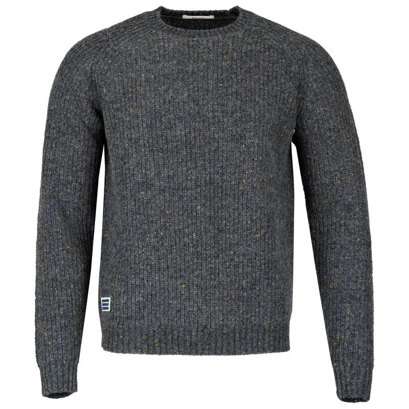Bølger Mens Finse Flecked Crew Sweater (Grey Melange) | Sportpursuit.c