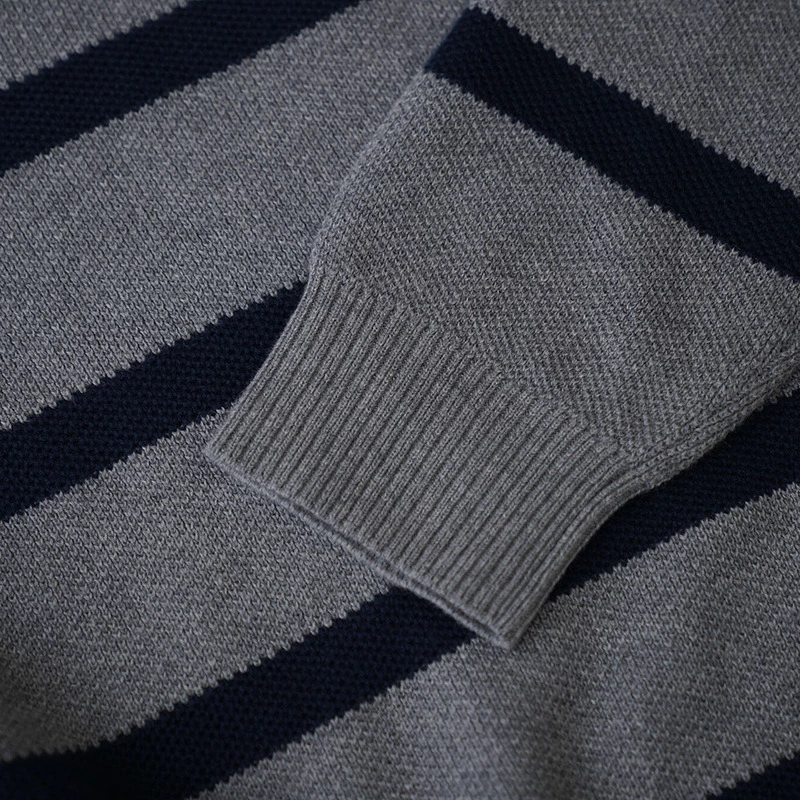 Bolger Mens Arnavik Merino Blend Stripe Sweater (Grey/Navy) | Sportpur