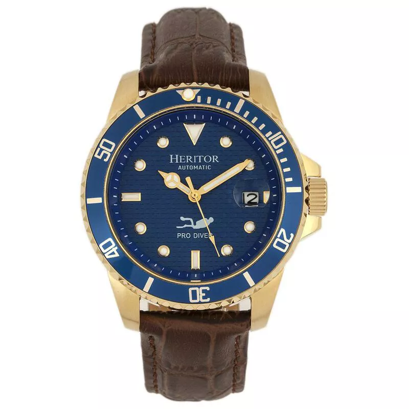 Heritor Mens Lucius Automatic Watch Gold Blue Sportpursuit