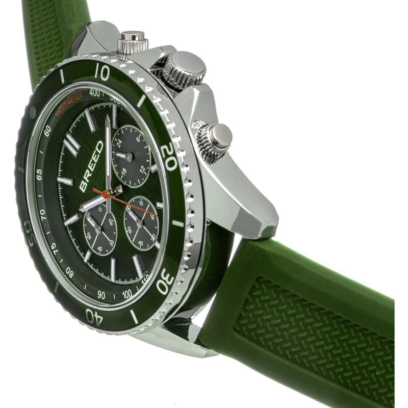 Breed Mens Tempo Chronograph Strap Watch Green Sportpursuit