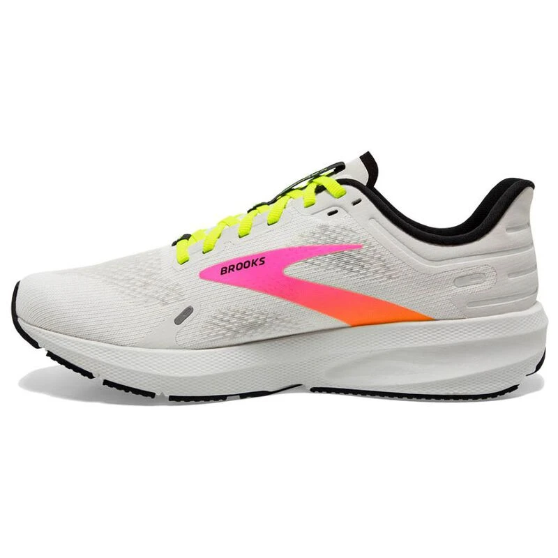 Brooks Mens Launch 9 Running Shoes (White/Pink/Nightlife) | Sportpursu