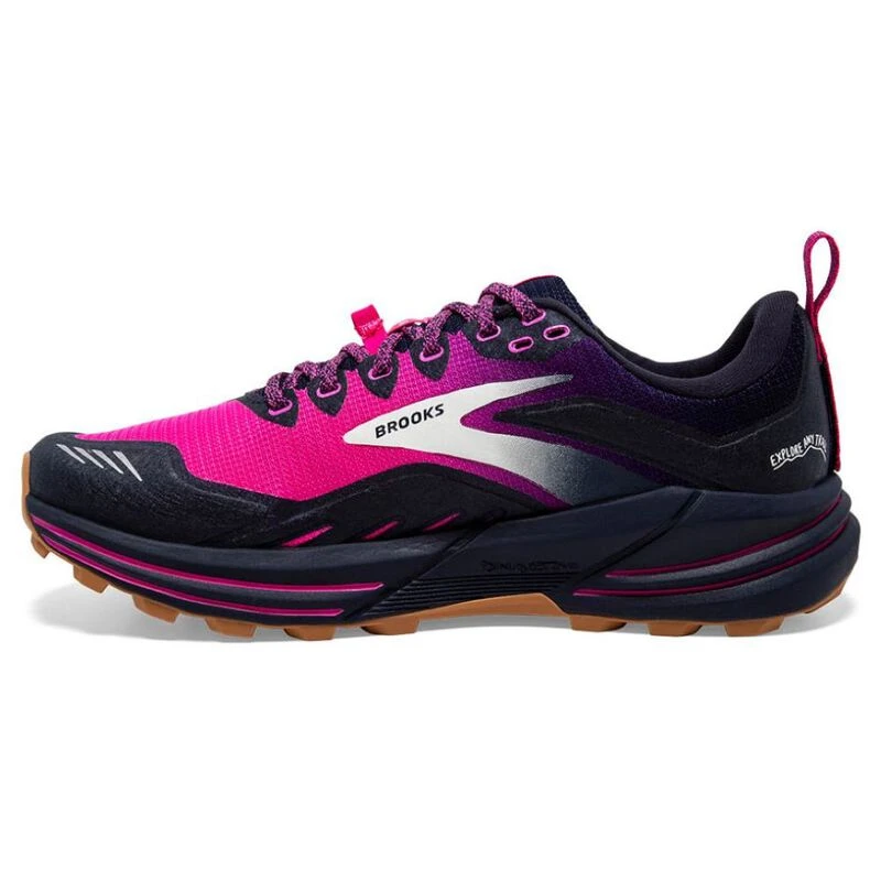 Brooks Womens Cascadia 16 Trail Running Shoes (Peacoat/Pink/Biscuit)