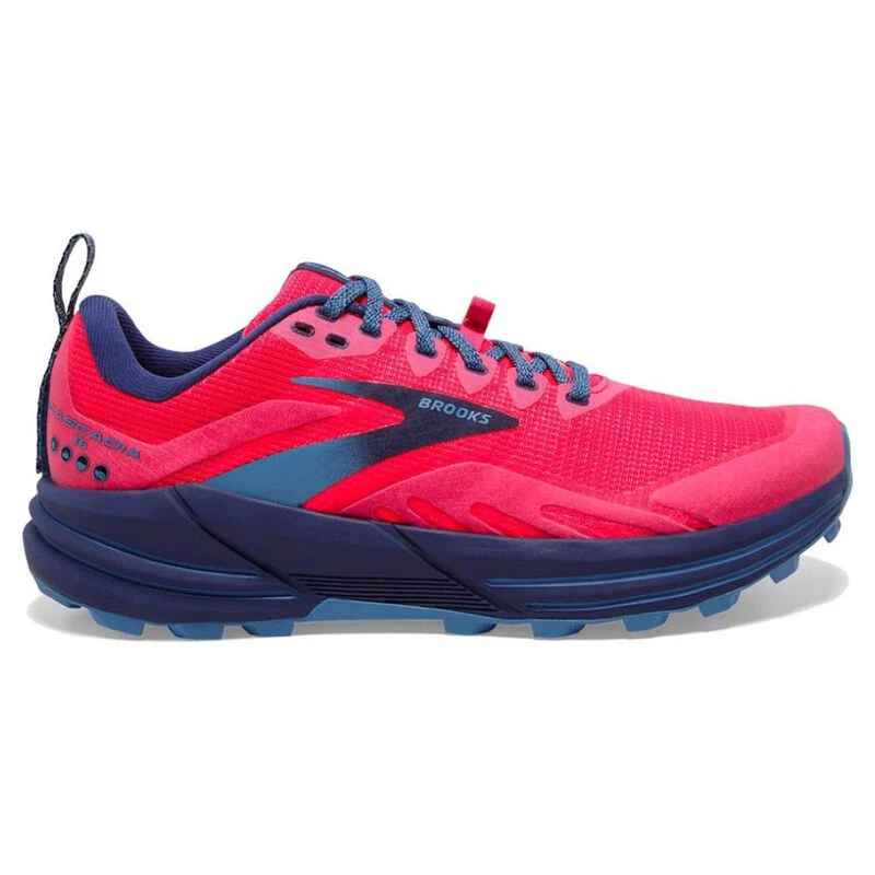 Brooks Womens Cascadia 16 Trail Running Shoes (Pink/Flambe/Cobalt) | S