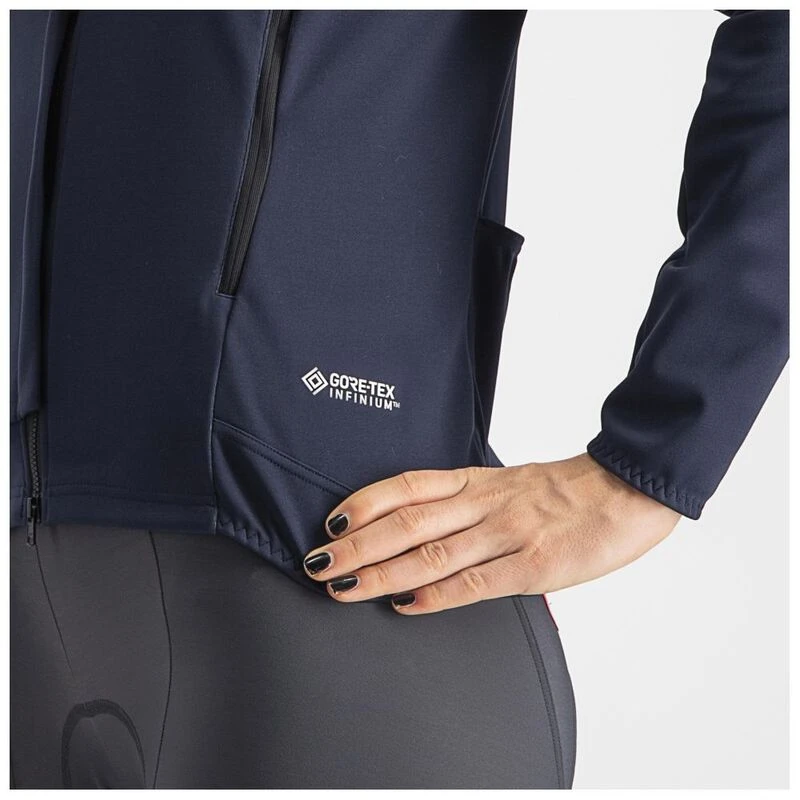 Castelli Womens Perfetto Ros 2 Jacket Savile Blue Silver Reflex Sp