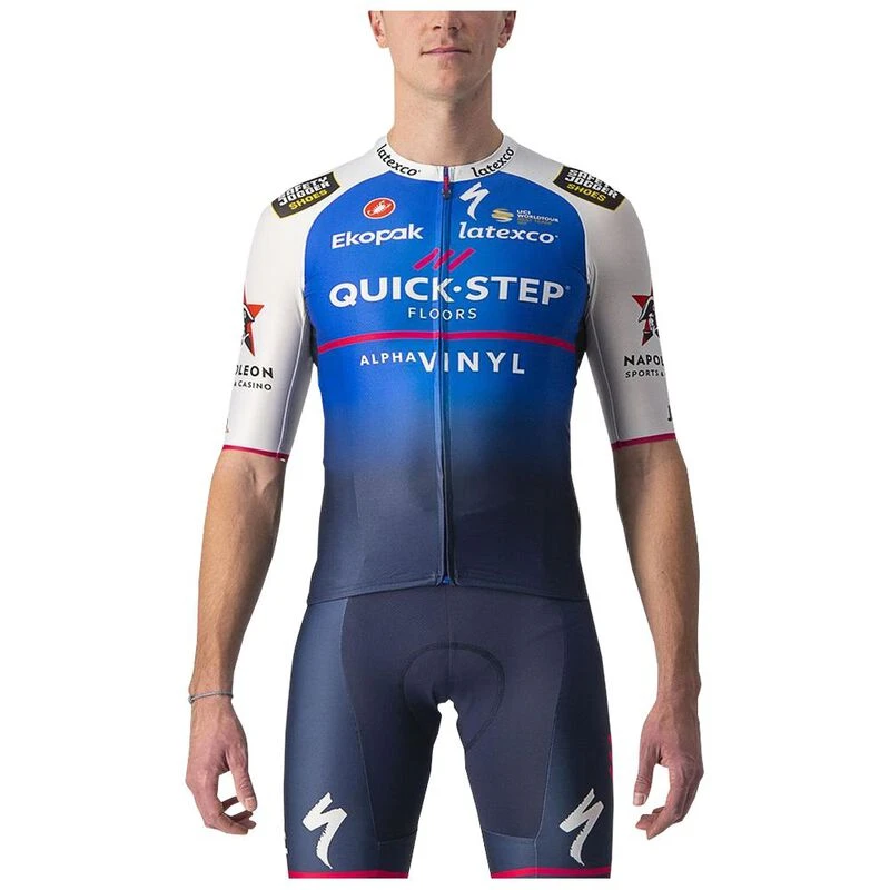 Castelli Mens Quick Step Aero Race 6.1 Cycling Jersey (Belgian Blue/Wh