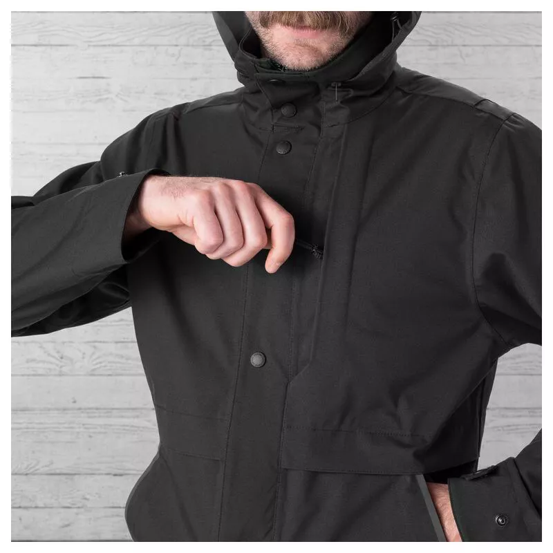 Chrome Mens Stanton Rain Trench Jacket Black Sportpursuit