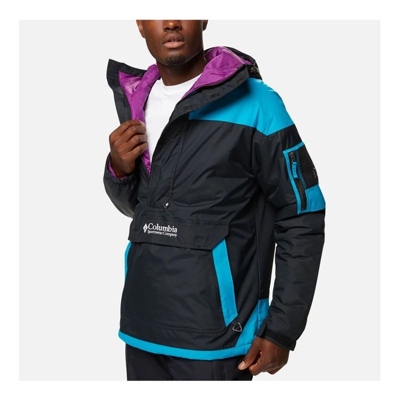 Columbia Mens Challenger Pullover Jacket Black Fjord Blue Sportpu