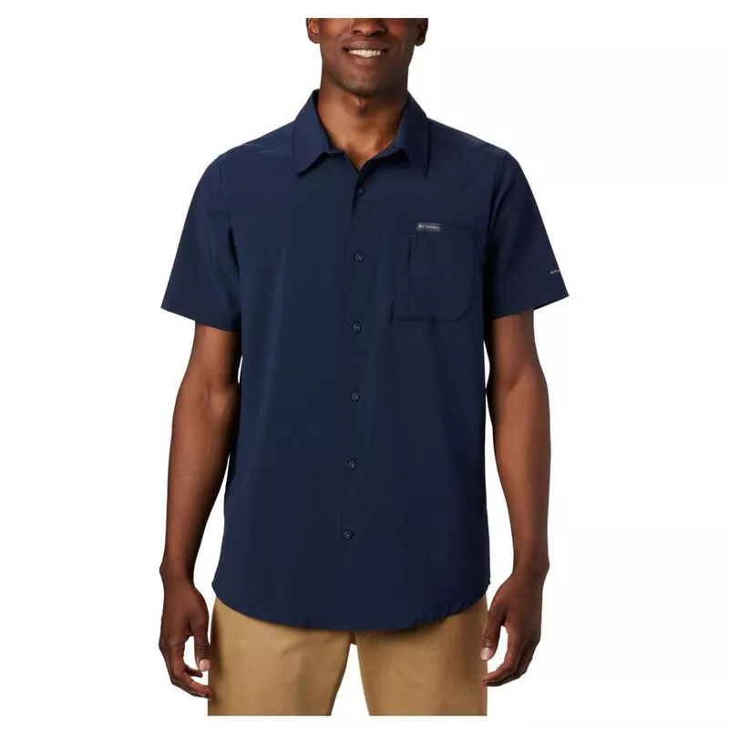 Columbia Mens Triple Canyon Short Sleeve Shirt (Collegiate Navy)
