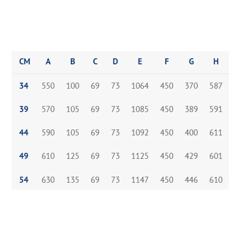 Corratec size chart 2025