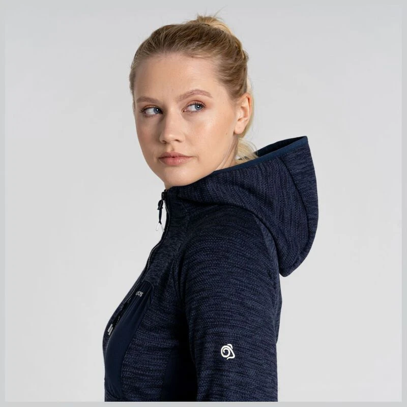 Craghoppers Womens Trina Hooded Fleece Jacket Blue Navy Sportpursu