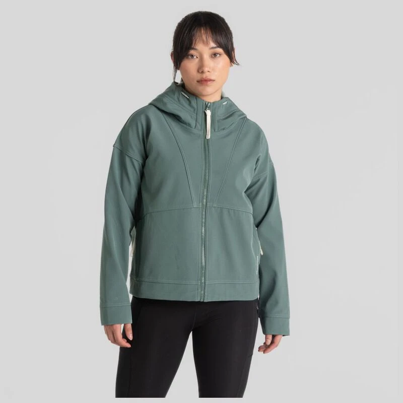 Craghoppers Womens Tyra Hooded Softshell Jacket Frosted Pine Sport