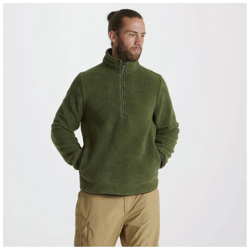 Craghoppers Mens Elroy Half Zip Fleece Bottle Green Sportpursuit.c